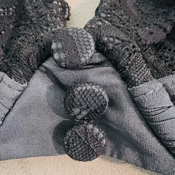 COPY - Beach Bunny Runway Edition Bikini Grey/black lace with buttons on the bo… - Picture 13 of 16